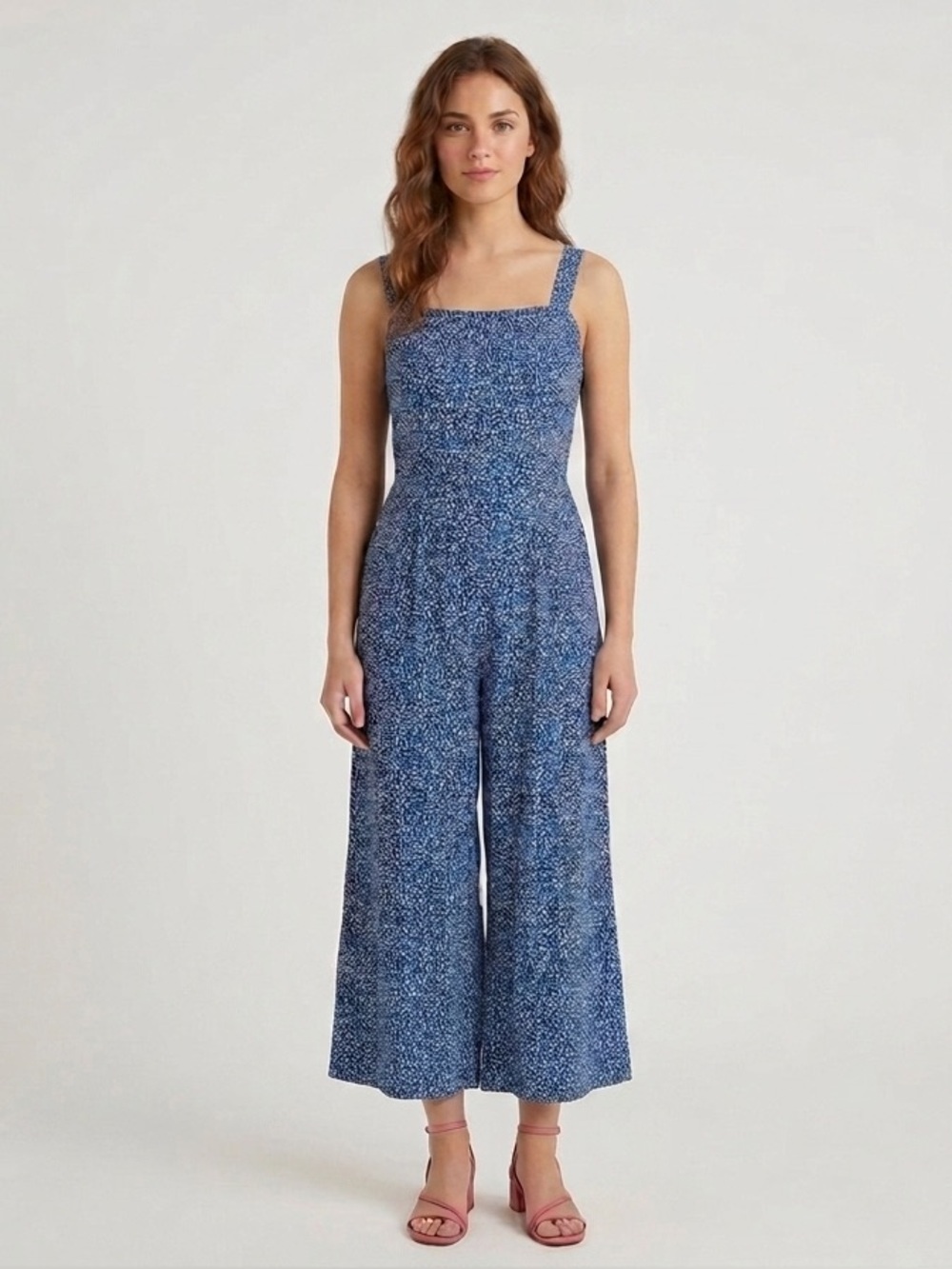 GAP Navy Blue Printed Wide-Leg Jumpsuit size 16